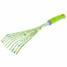 Грабли веерные 9-зубые, 130 х 415 мм, стальные, пластиковая рукоятка, Flower Green Palisad