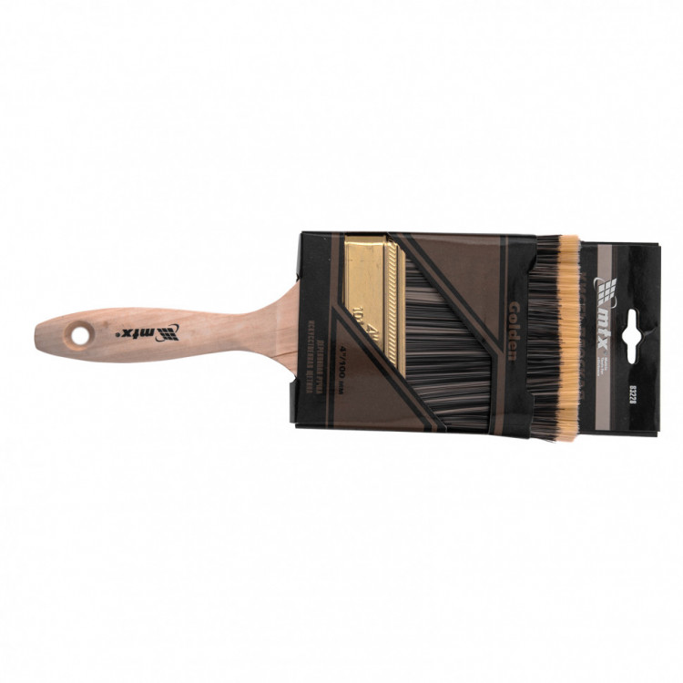 Кисть плоская Golden 4&quot;, искусственная щетина, деревянная ручка MTX