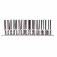 Набор удлиненных торцевых головок 1/2&quot;, шестигранные, CrV, 10 шт., 10-22 мм Stels