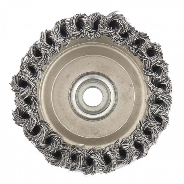 Щетка для УШМ Heavy Duty, 100 мм, М14, &quot;чашка&quot;, крученая проволока 0,5 мм Matrix