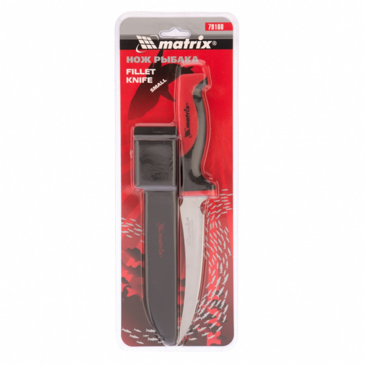 Нож рыбака &quot;FILLET KNIFE&quot; small, 150 мм, двухкомпонентная рукоятка, пластиковые ножны Matrix Kitchen