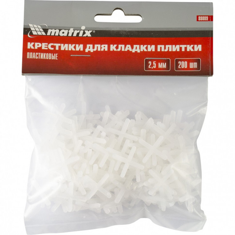 Крестики, 2,5 мм, для кладки плитки, 200 шт Matrix