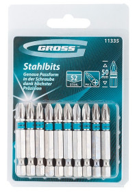 Набор бит РН2 х 50, сталь S2, 10 шт. Gross