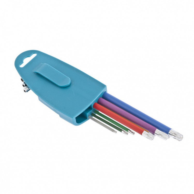 Набор ключей имбусовых TORX-TT, 9 шт: T10-T50, магнит, S2, экстра-длинные, хром/краска 9 шт Gross