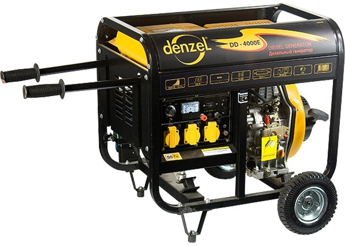 Генератор дизельный DD4000Е, 3 кВт, 220 В/50Гц, 12.5 л, электростартер Denzel
