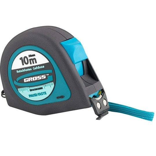 Рулетка &quot;Ergonomisch&quot;, 10 м x 25 мм, магнитный обрезиненный зацеп Gross