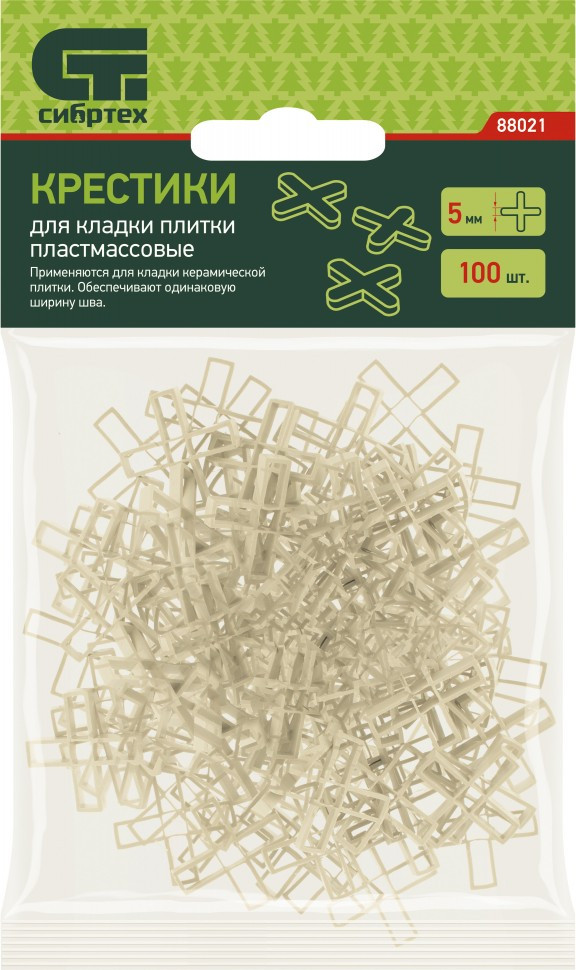 Крестики 5 мм, для кладки плитки, 100 шт Сибртех