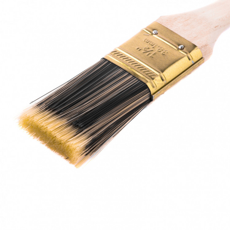 Кисть плоская Golden 1.5&quot;, искусственная щетина, деревянная ручка MTX