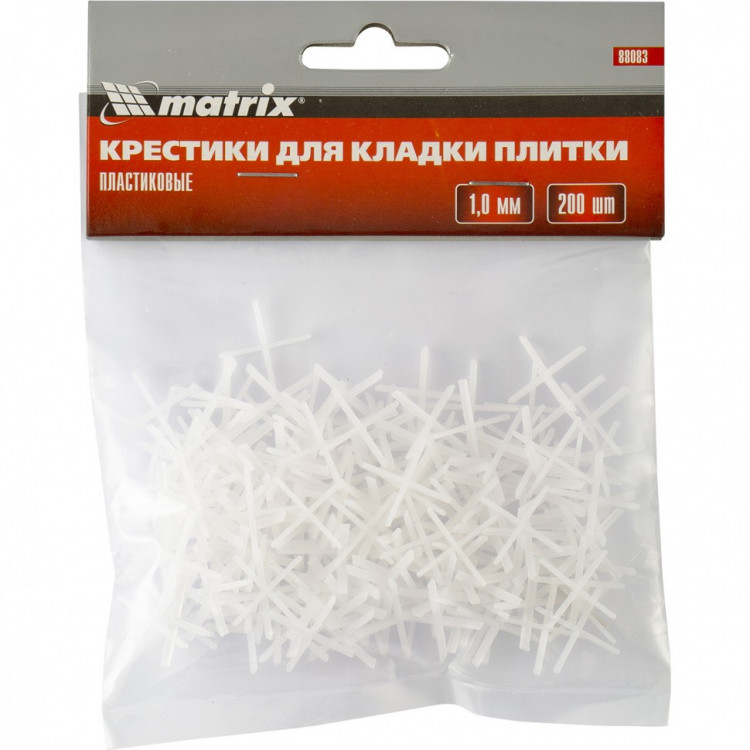 Крестики, 1,0 мм, для кладки плитки, 200 шт Matrix
