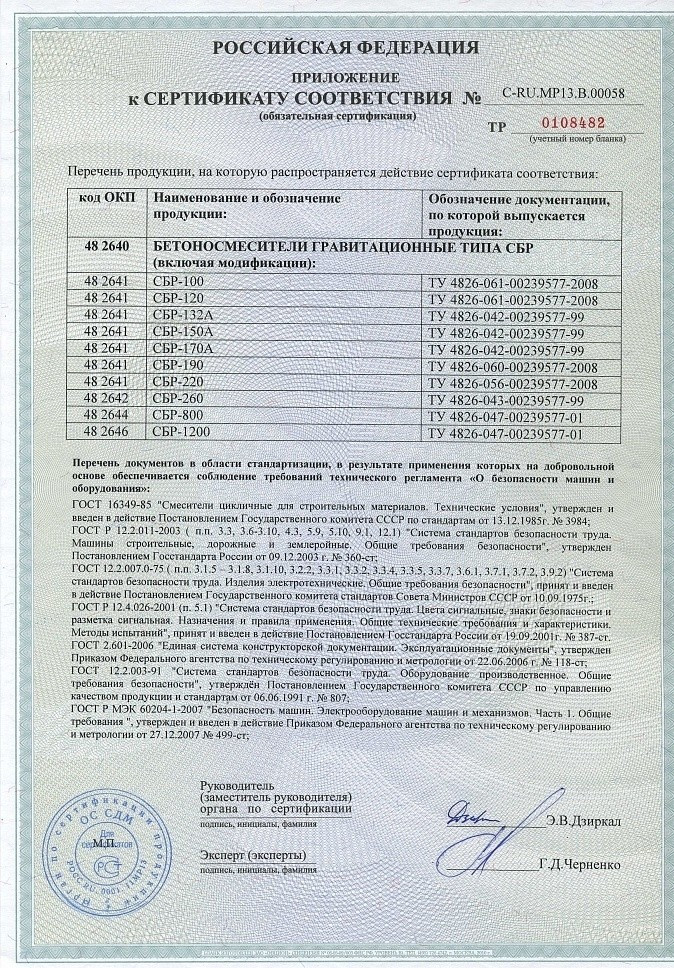 Бетоносмеситель СБР-120, 120 л, 0,7 кВт, 220 В
