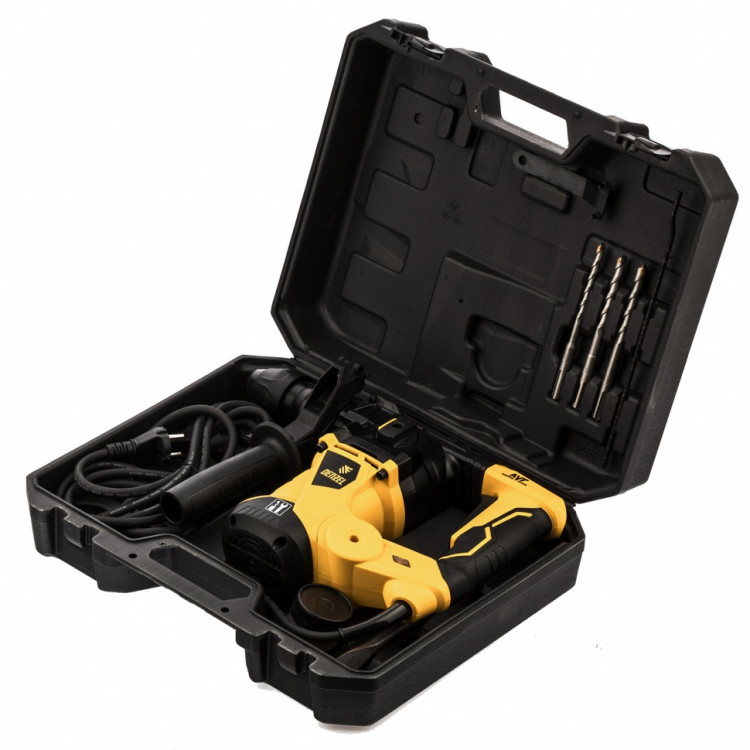 Перфоратор электрический RHV-1250-30, SDS-plus, 1250 Вт, 5 Дж, 3 плюс 1 режим Denzel