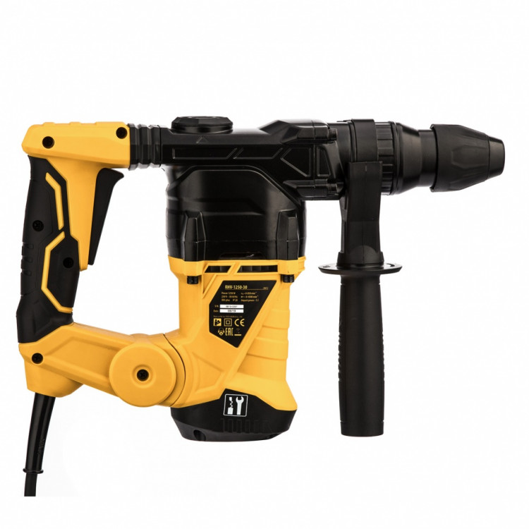 Перфоратор электрический RHV-1250-30, SDS-plus, 1250 Вт, 5 Дж, 3 плюс 1 режим Denzel