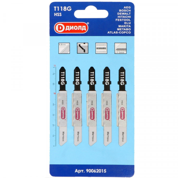Пилки для лобзика Диолд T118G