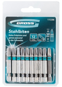 Набор бит РН3 х 50, сталь S2, 10 шт. Gross