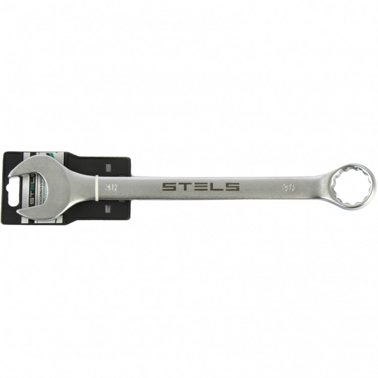 Ключ комбинированный, 30 мм, CrV, матовый хром Stels
