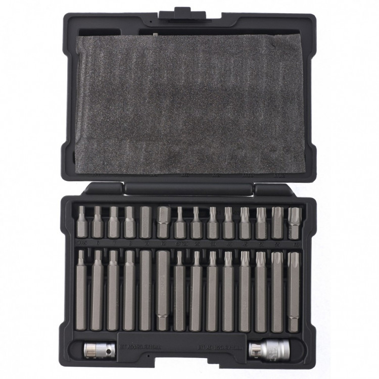 Набор бит HEX, TORX, SPLine, хвостовик-шестигранник 1/2, CrV, 42 шт. Stels