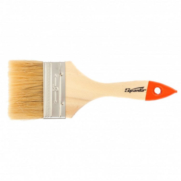Кисть плоская Slimline 3&quot; (75 мм), натуральная щетина, деревянная ручка Sparta