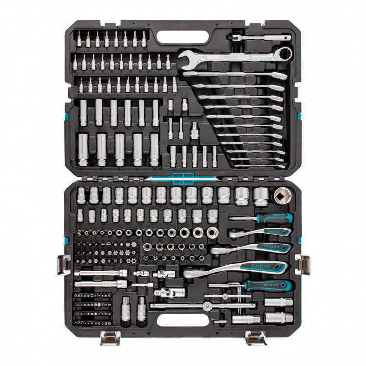 Набор инструментов 216 предметов, 120 зубьев, CrV 1/2&quot;, 3/8&quot;, 1/4&quot; Gross