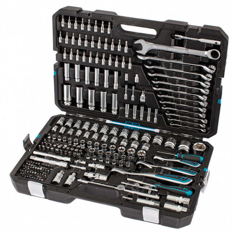 Набор инструментов 216 предметов, 120 зубьев, CrV 1/2&quot;, 3/8&quot;, 1/4&quot; Gross