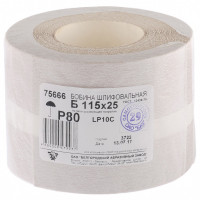 Шкурка на бумажной основе, LP10C, зернистость Р 80, рулон 115 мм х 25 м, &quot;БАЗ&quot; Россия